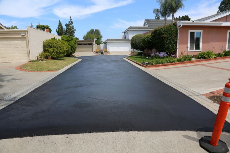 Blacktop Driveway with Fresh Sealant
