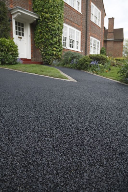 Residential Driveway with Fresh Asphalt